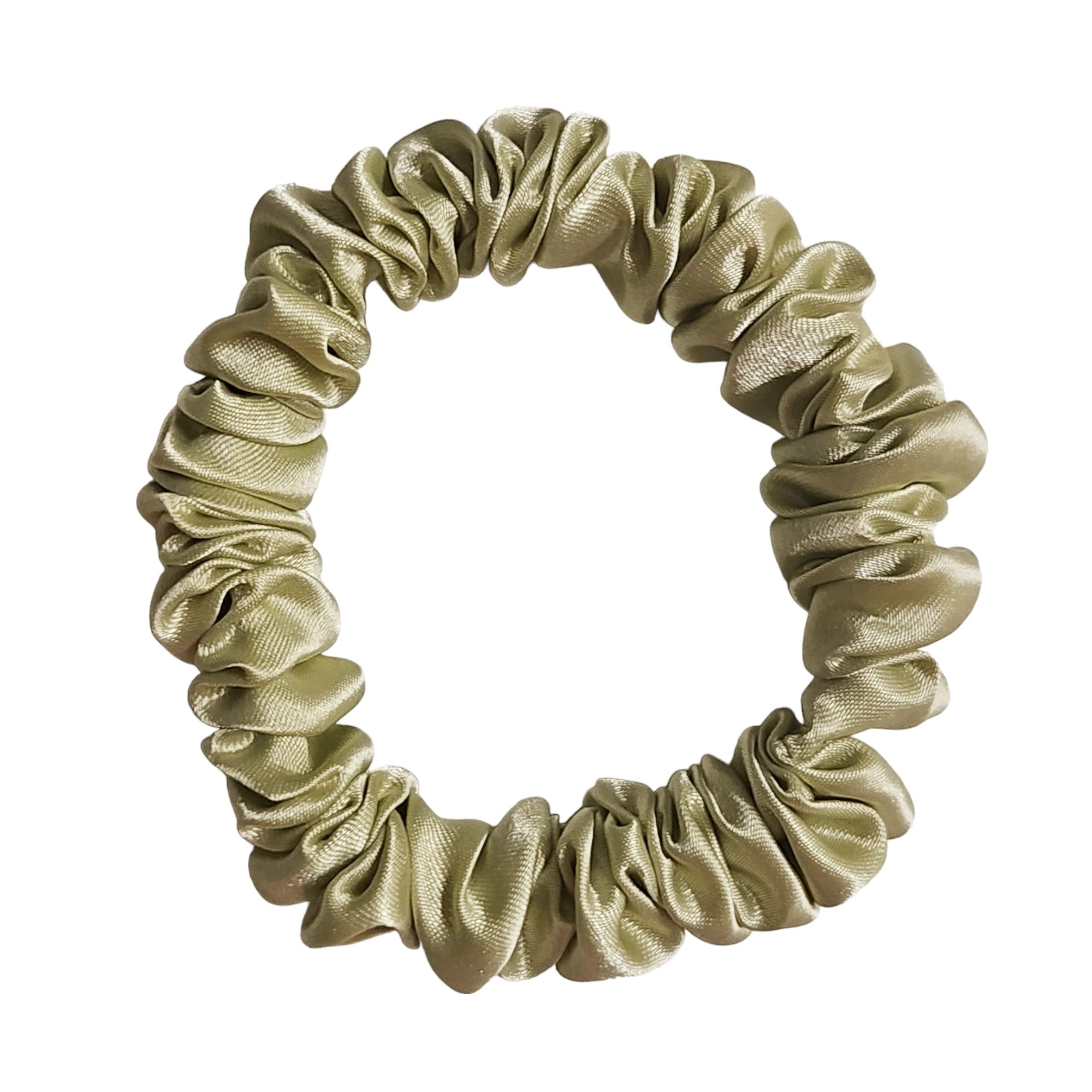 pistachio | wide elastic mini satin scrunchie