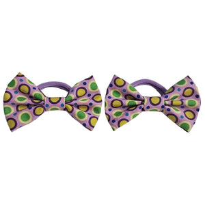 periwinkle polka | bow hair tie set
