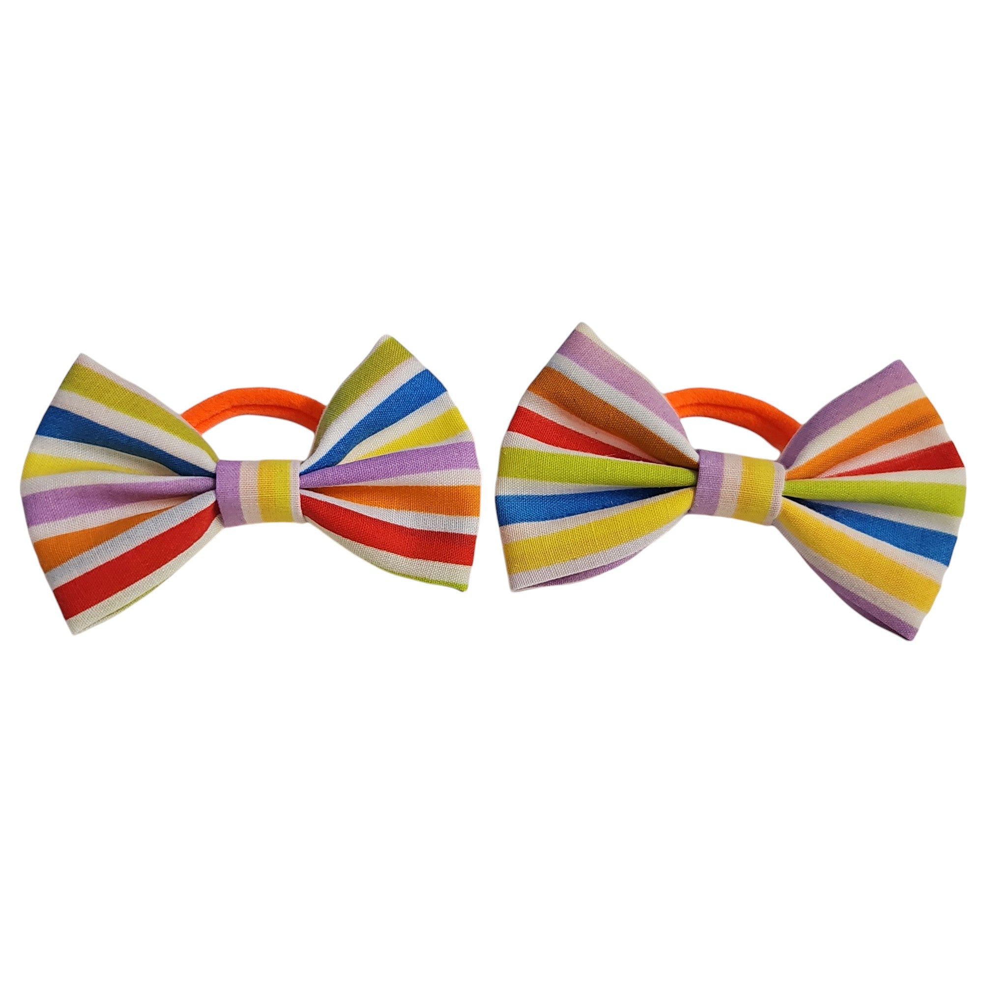 rainbow | bow hair tie set