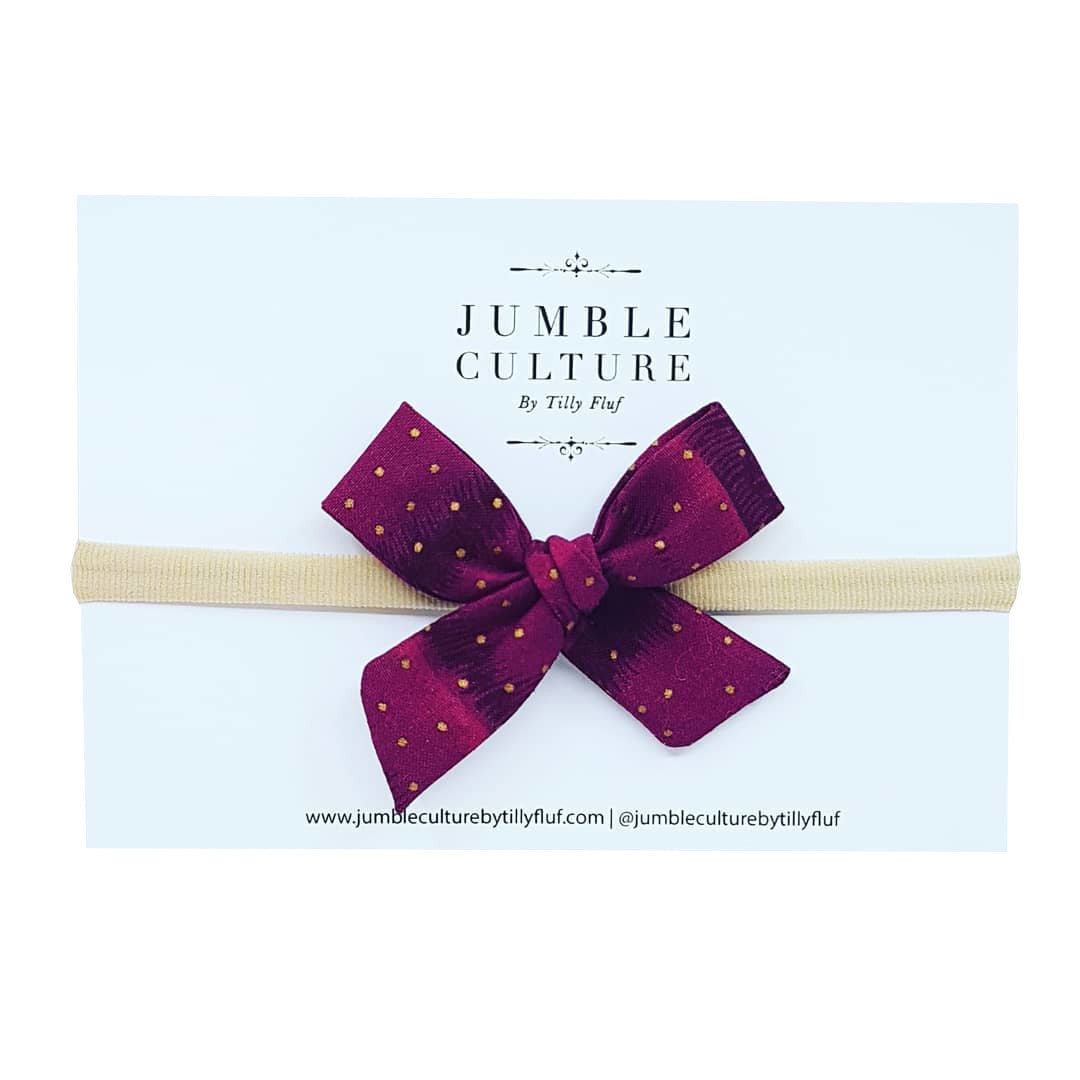 mulberry polka | schoolgirl bow headband