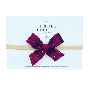 mulberry polka | schoolgirl bow headband