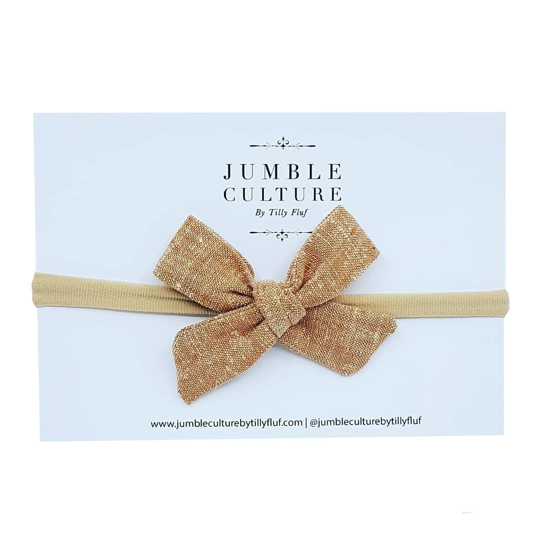 ginger linen | schoolgirl bow headband