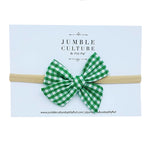 forest gingham | pinwheel bow headband
