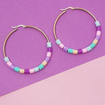 orchid confetti | hoop earrings 50mm
