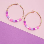 bubble gum confetti | hoop earrings 40mm