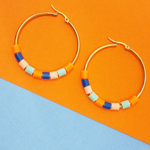 citrus confetti | hoop earrings 40mm