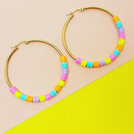fluro confetti | hoop earrings 50mm