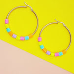 fluro confetti | hoop earrings 40mm