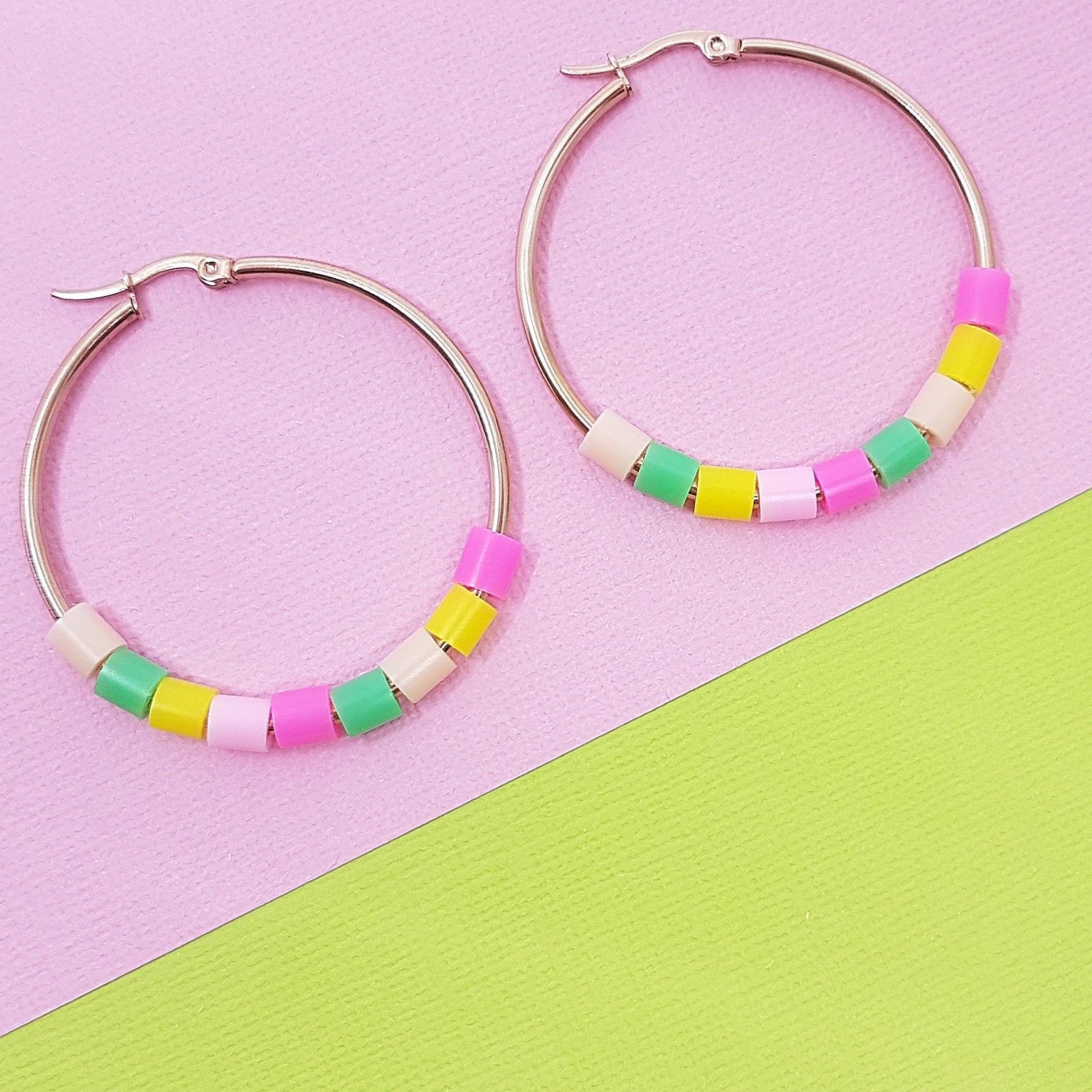 fruity confetti | hoop earrings 40mm