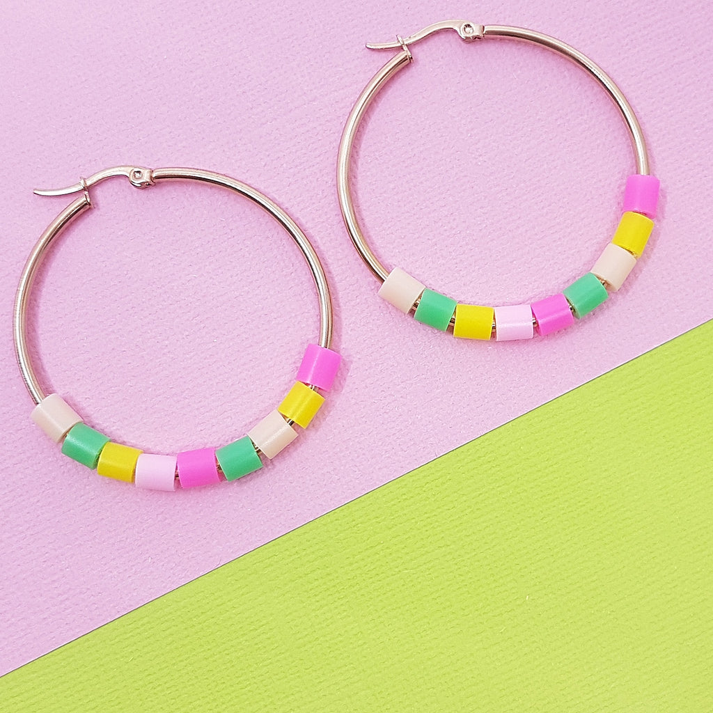 fruity confetti | hoop earrings 40mm