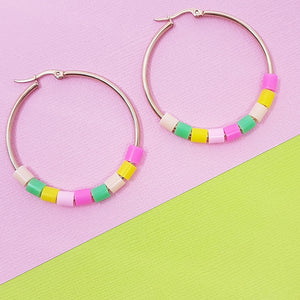 fruity confetti | hoop earrings 40mm