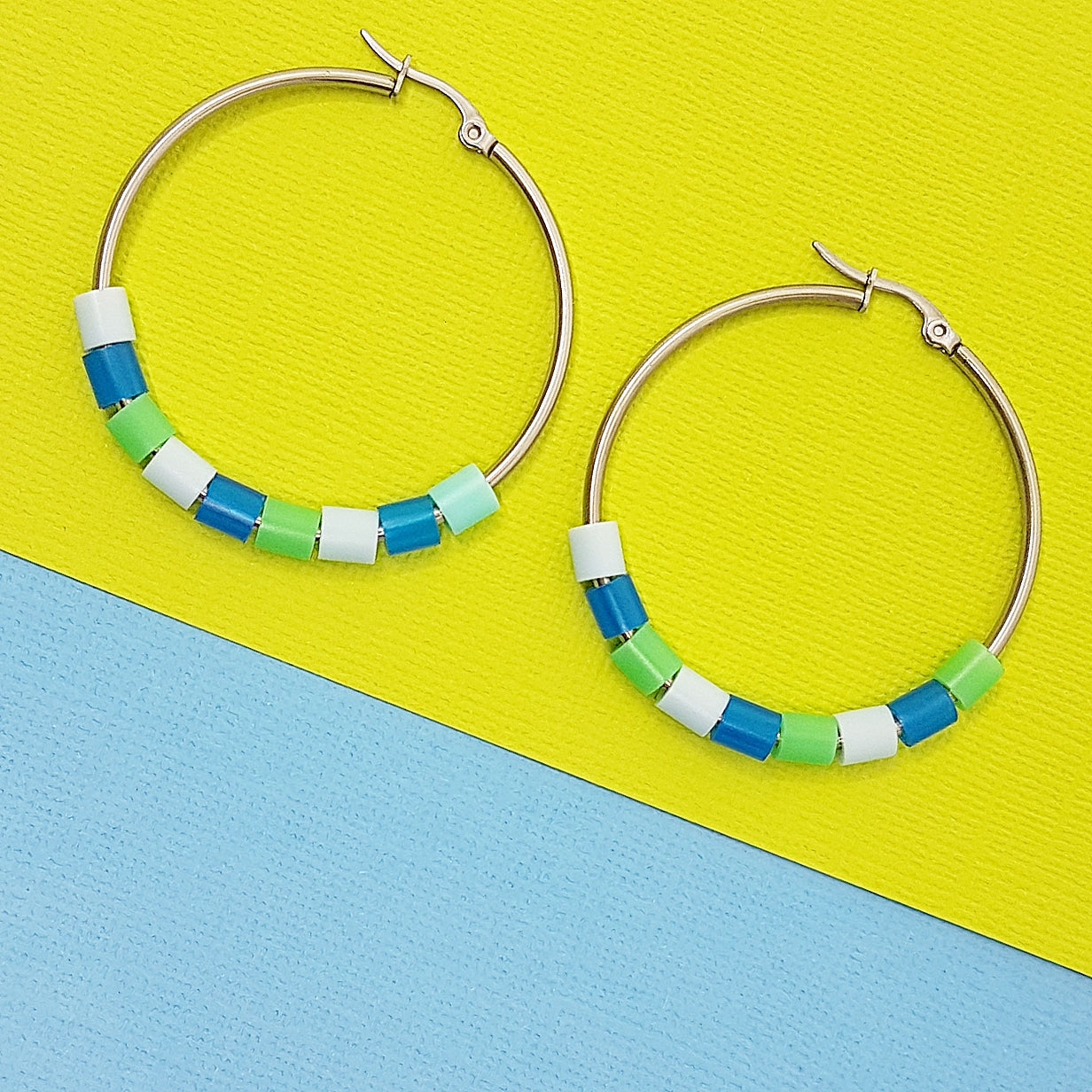 ocean confetti | hoop earrings 40mm