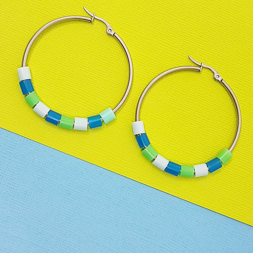 ocean confetti | hoop earrings 40mm