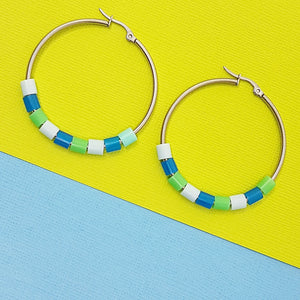 ocean confetti | hoop earrings 40mm