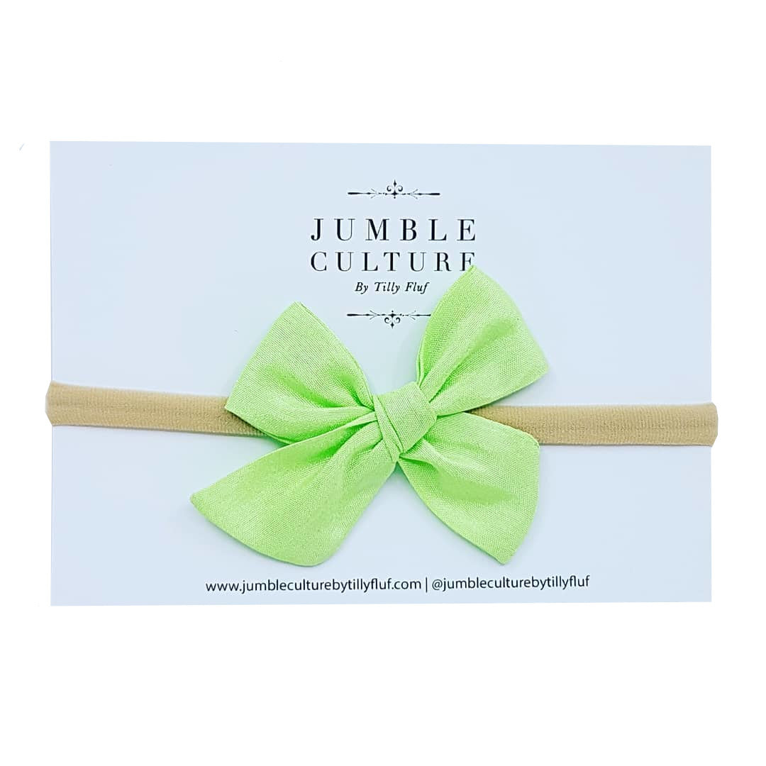 lime | pinwheel bow headband