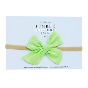 lime | pinwheel bow headband