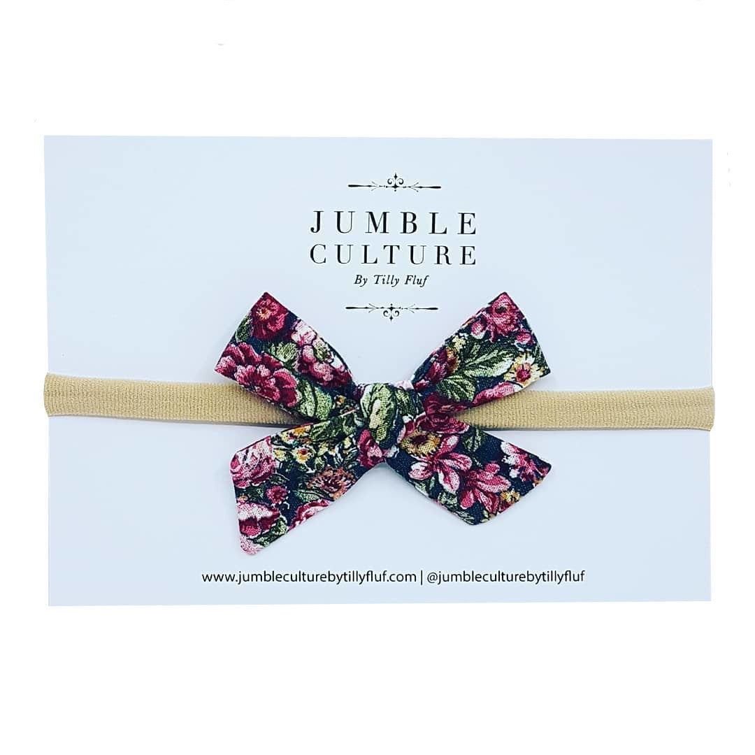 winey blossom | schoolgirl bow headband