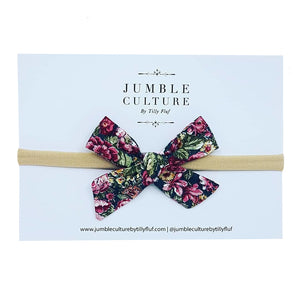 winey blossom | schoolgirl bow headband