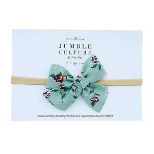 olive | pinwheel bow headband
