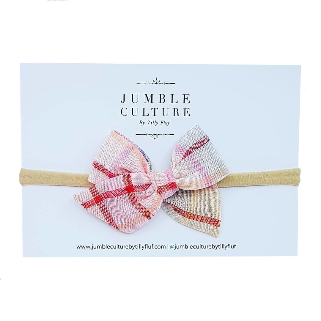 rainbow linen | schoolgirl bow headband