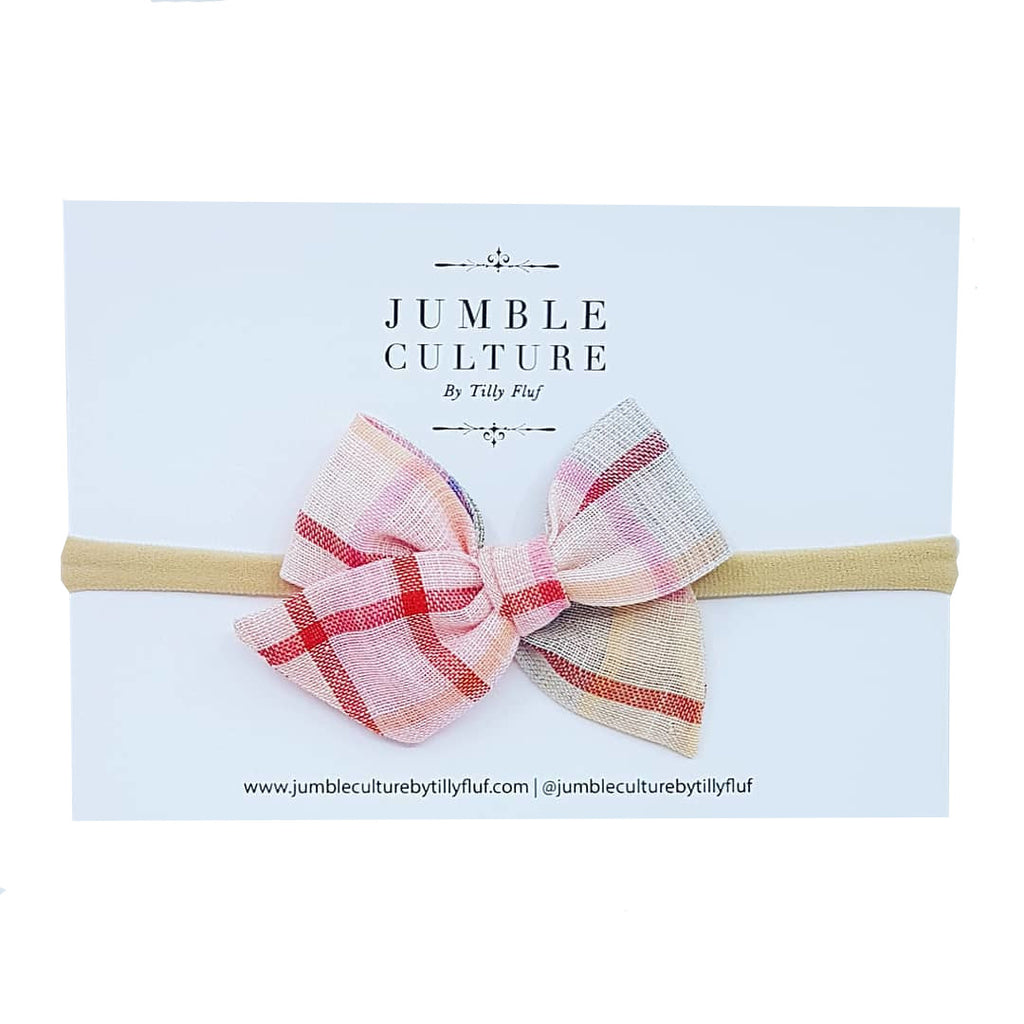 rainbow linen | schoolgirl bow headband