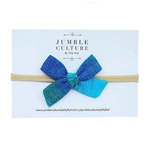seafoam linen | schoolgirl bow headband