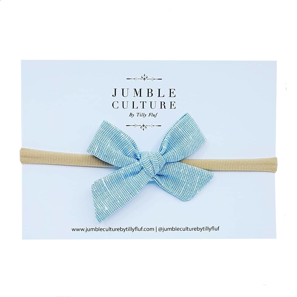 sky linen | schoolgirl bow headband