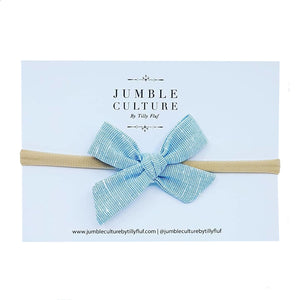 sky linen | schoolgirl bow headband