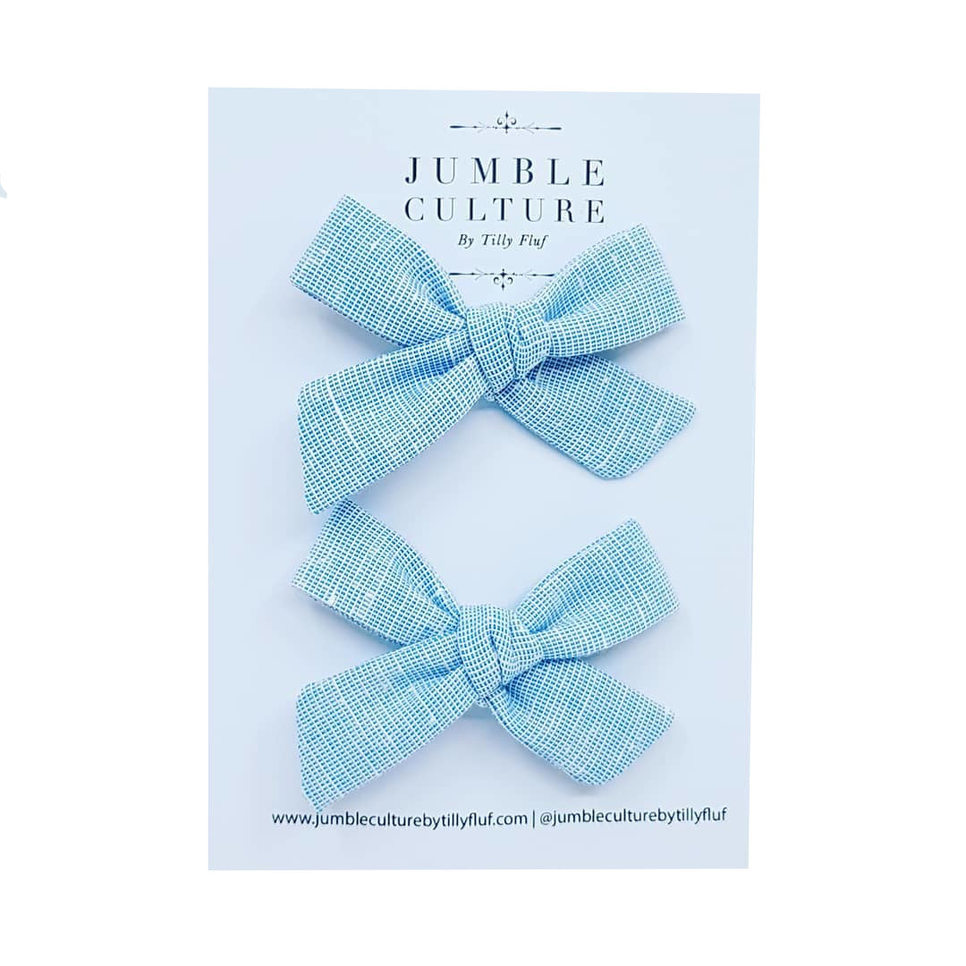 sky linen | schoolgirl bow pigtail set