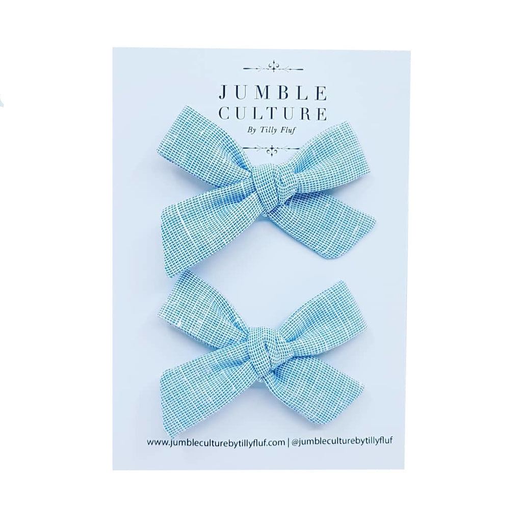 sky linen | schoolgirl bow pigtail set